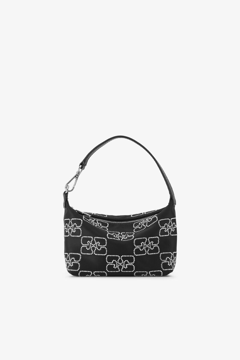 Svart Strass Fjärilsväska, Recycled Polyester, in colour Black - 1 - GANNI