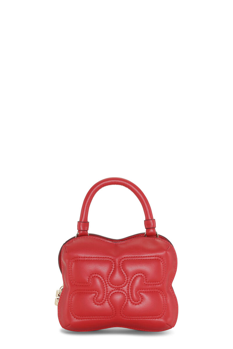 Small Red Butterfly Crossbody Bag, Polyester, in colour Fiery Red - 1 - GANNI