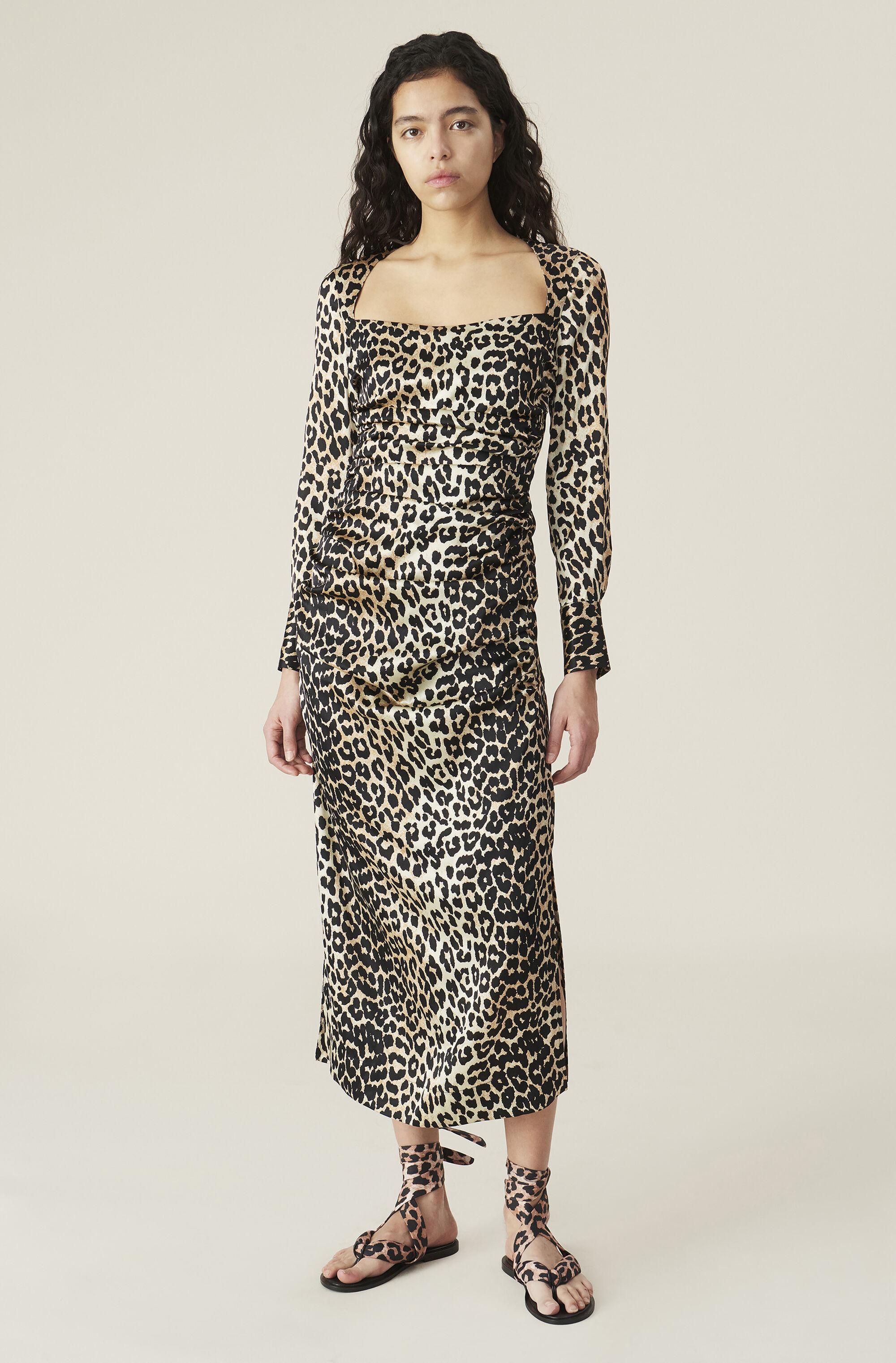 ganni.com | Silk Stretch Satin Dress