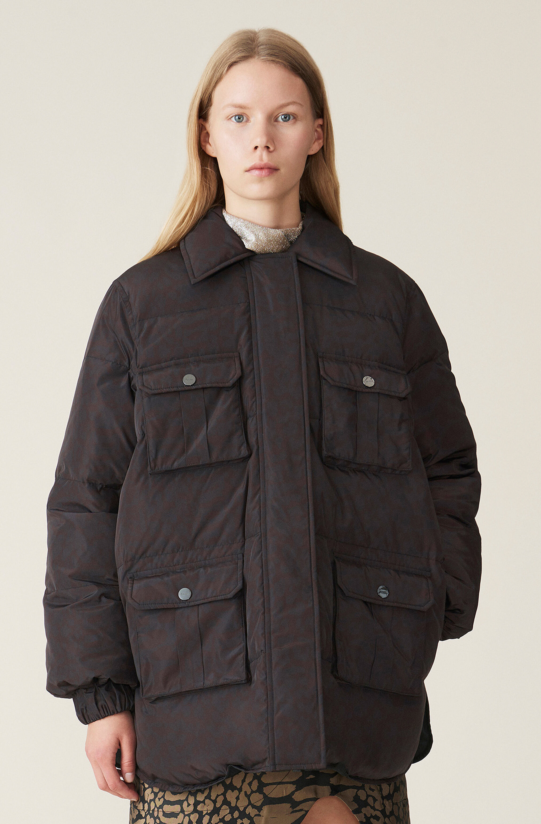 ganni printed tech jacket