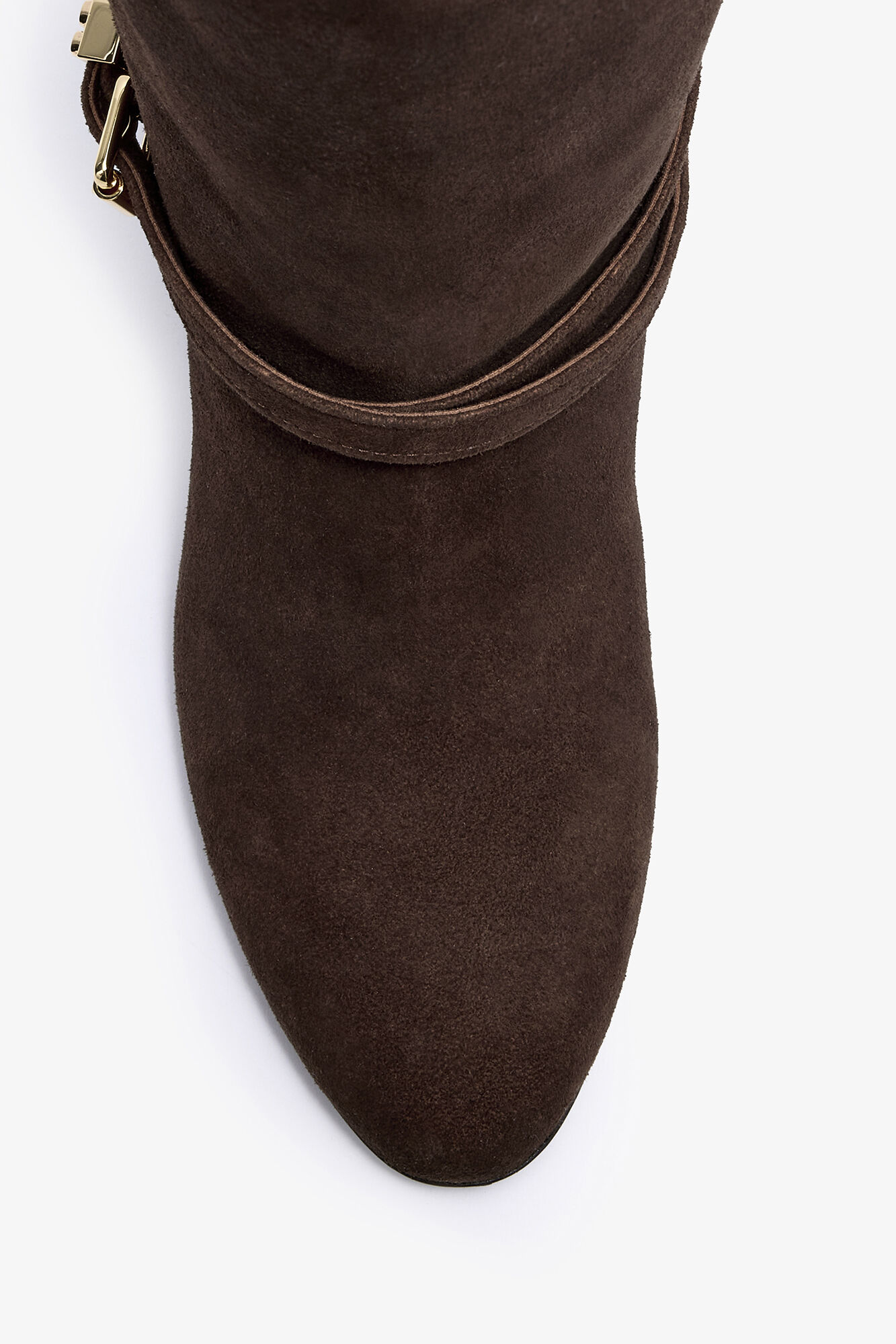 Kat High Boot in Brown Suede, Recycled Leather, in colour Chicory Coffee - 3 - GANNI