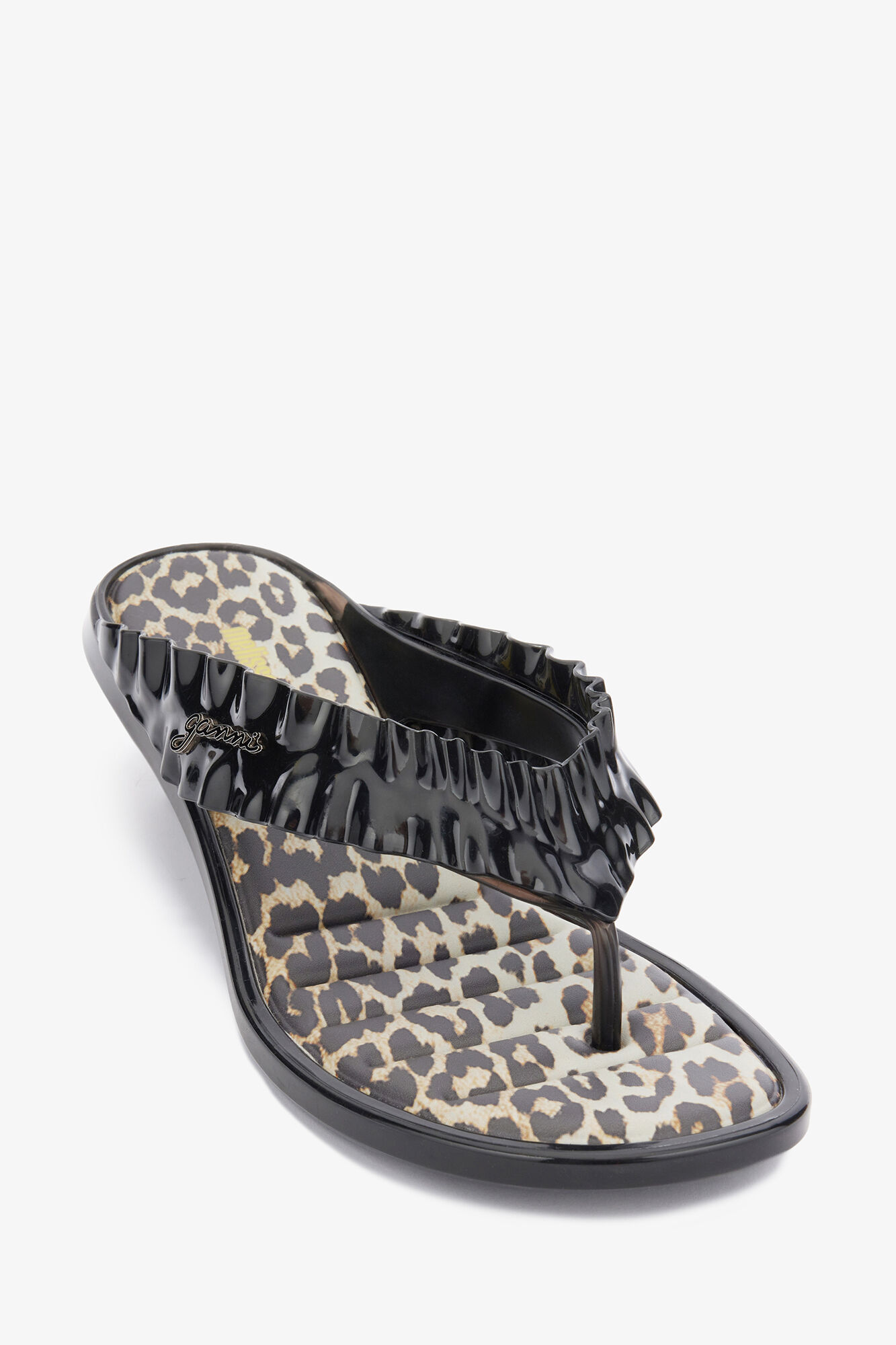 GANNI ヒョウ柄 バレエシューズ 38 Melissa Thong Kitten Heel in Leopard | GANNI HU