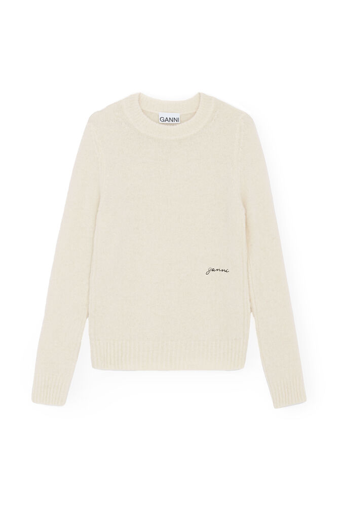 Brushed Alpaca Blouse, Egret