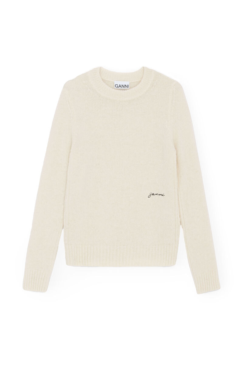 Brushed Alpaca Blouse, Alpaca, in colour Egret - 1 - GANNI