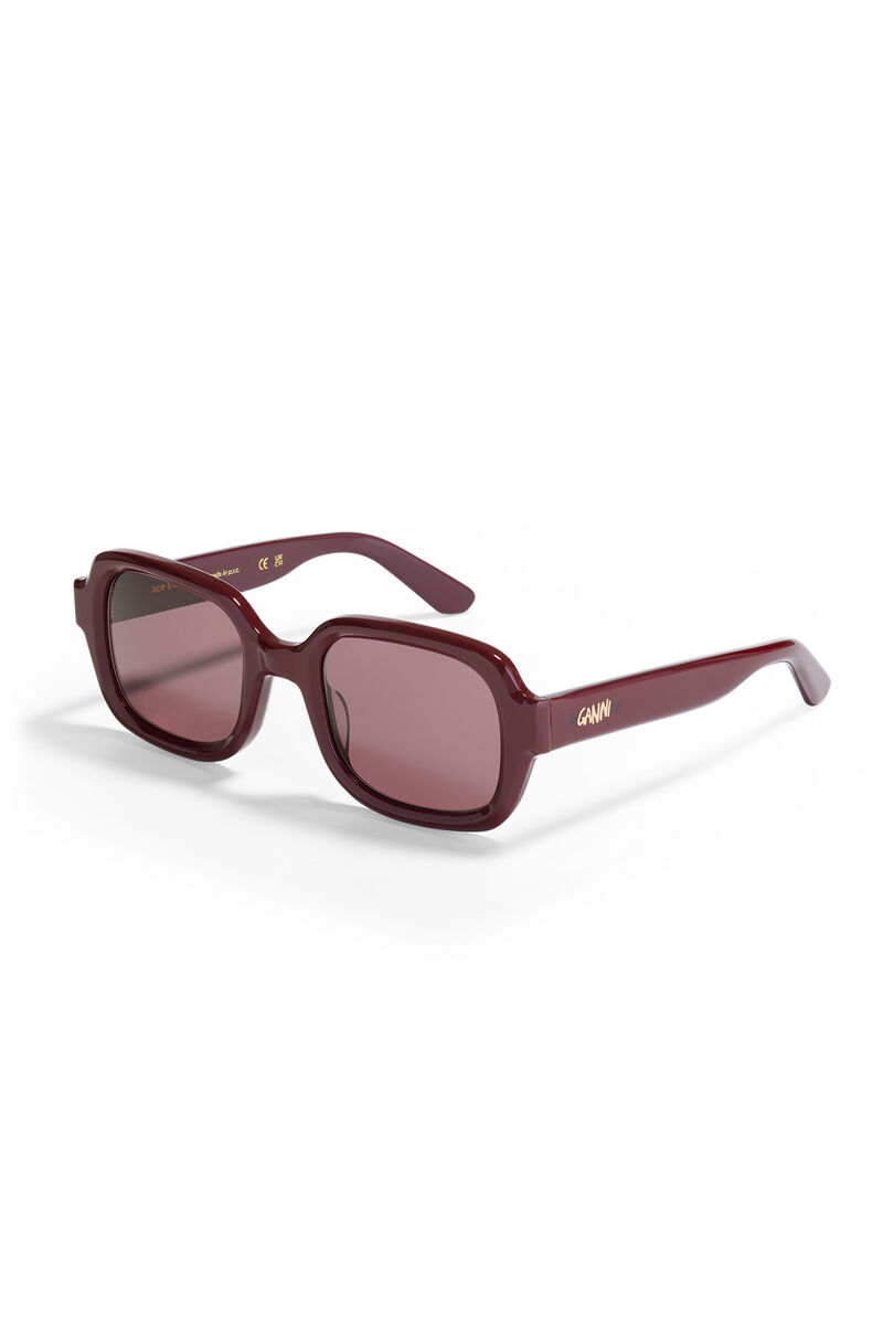 Lunettes De Soleil Twiggy GANNI x Ace & Tate, Acetate, in colour Burgundy - 3 - GANNI