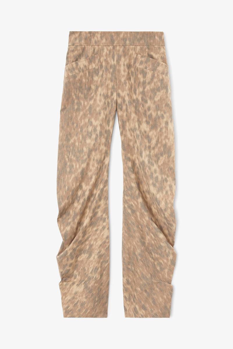 Hose aus bedruckter Baumwolle, Organic Cotton, in colour Burro - 1 - GANNI