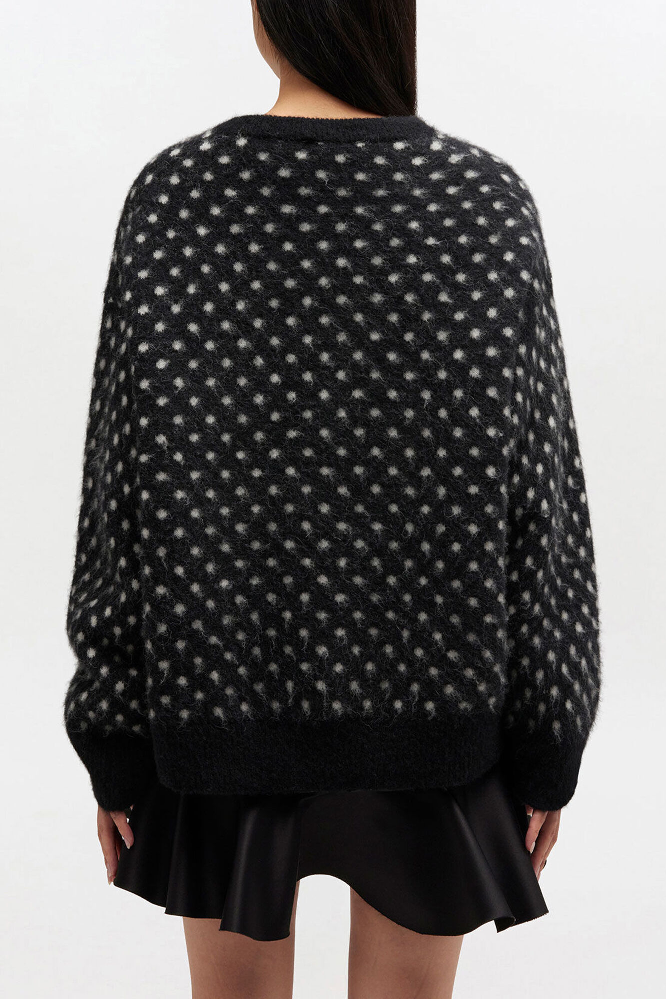 Polka Brushed Sweater, Alpaca, in colour Black - 2 - GANNI