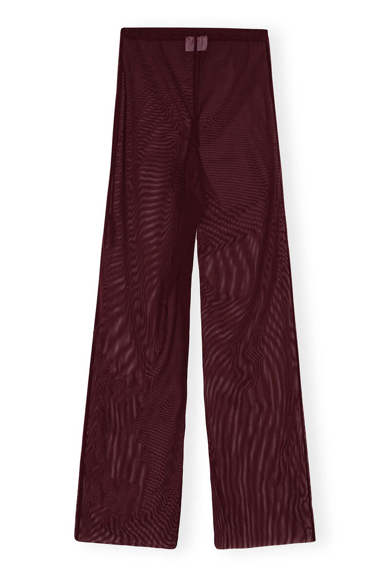 GANNI x Paloma Elsesser Mesh Straight Trousers, Recycled Nylon, in colour Port Royale - 2 - GANNI