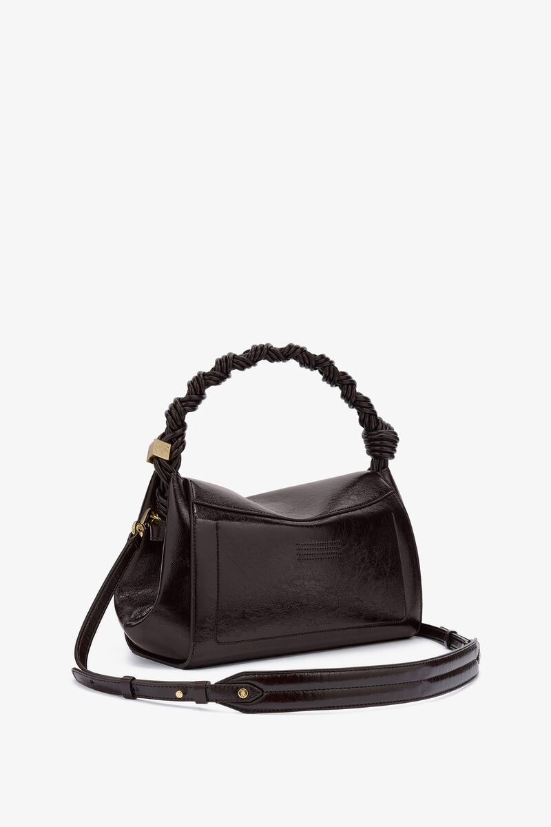 Very Bou Bag Shine in Brown, Polyester, in colour Demitasse - 2 - GANNI