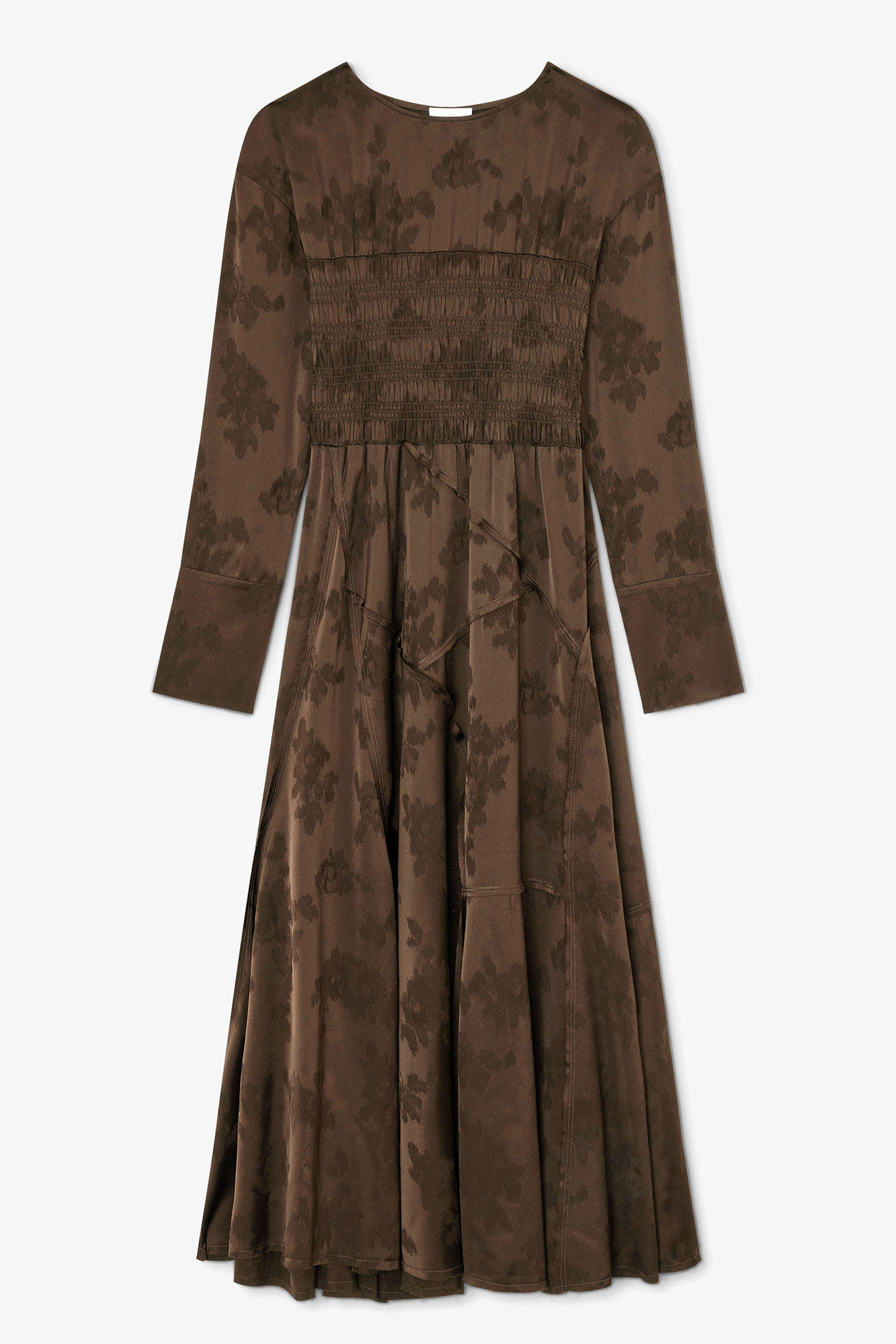 Dress in Brown Satin, Acetate, in colour Demitasse - 1 - GANNI