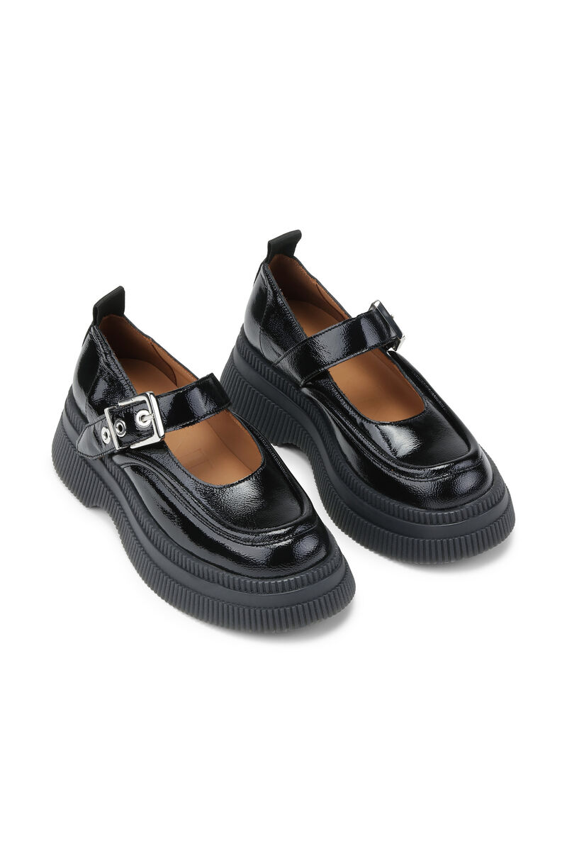 Mocassins Mary Jane, Calf Leather, in colour Black - 3 - GANNI
