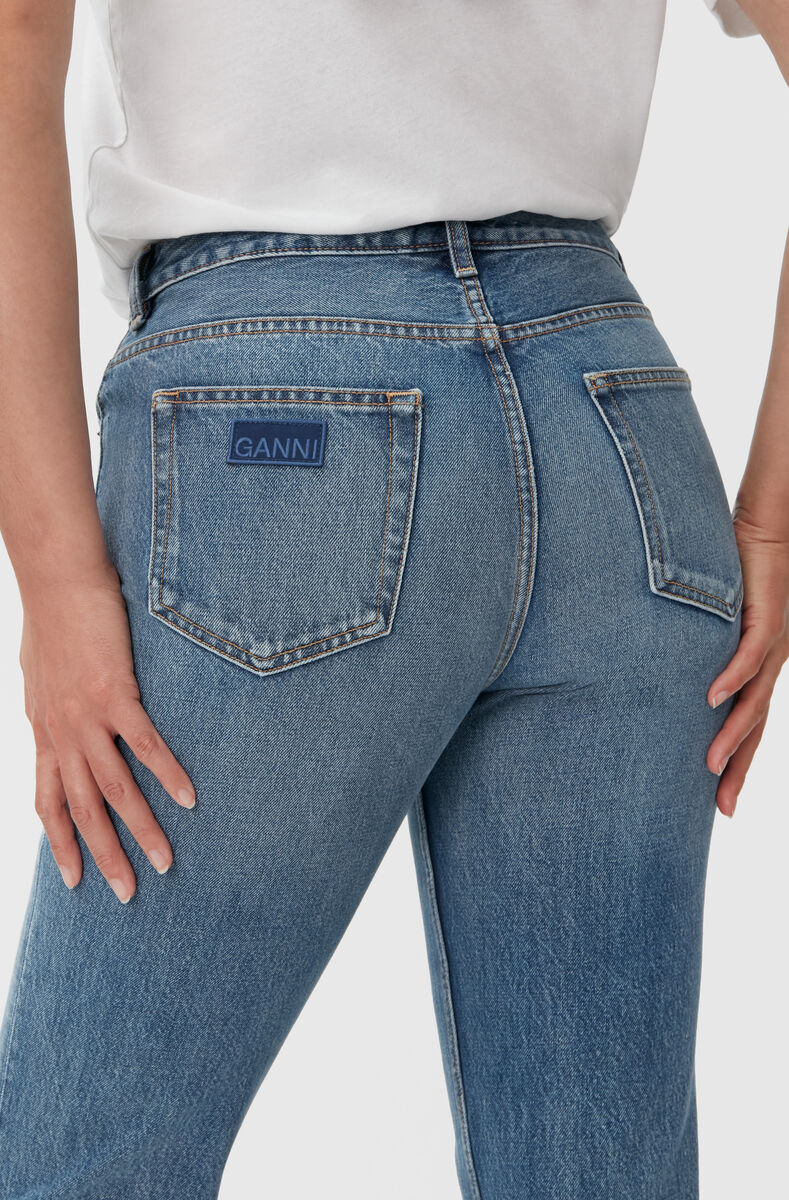 Swigy Jeans, Cotton, in colour Mid Blue Vintage - 3 - GANNI