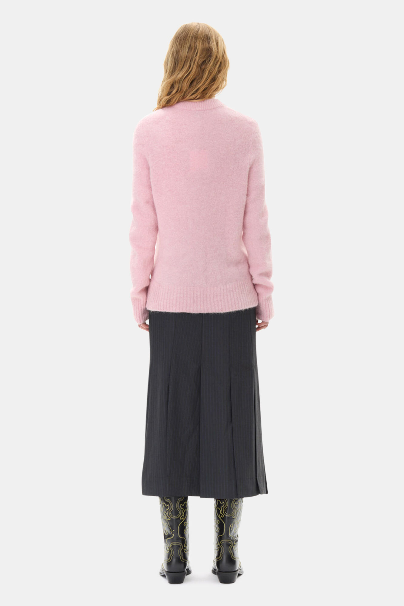 Pink Jumper, Alpaca, in colour Chalk Pink - 4 - GANNI