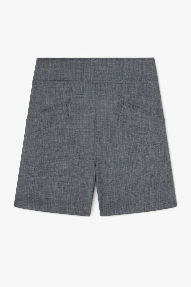 Shorts in Grey Wool Melange, Phantom