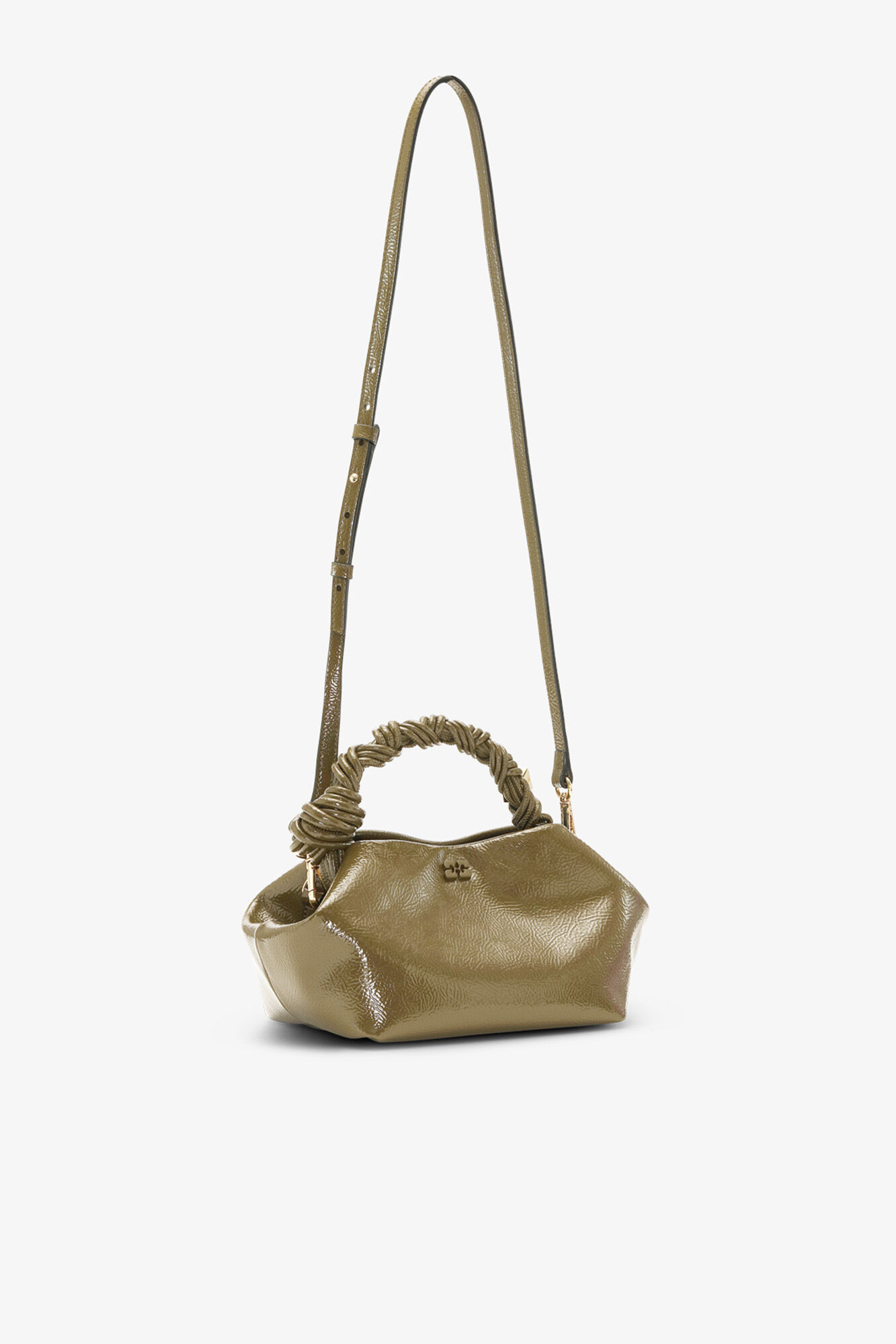 Military Olive Olive Green Patent Small Bou Bag | GANNI US
