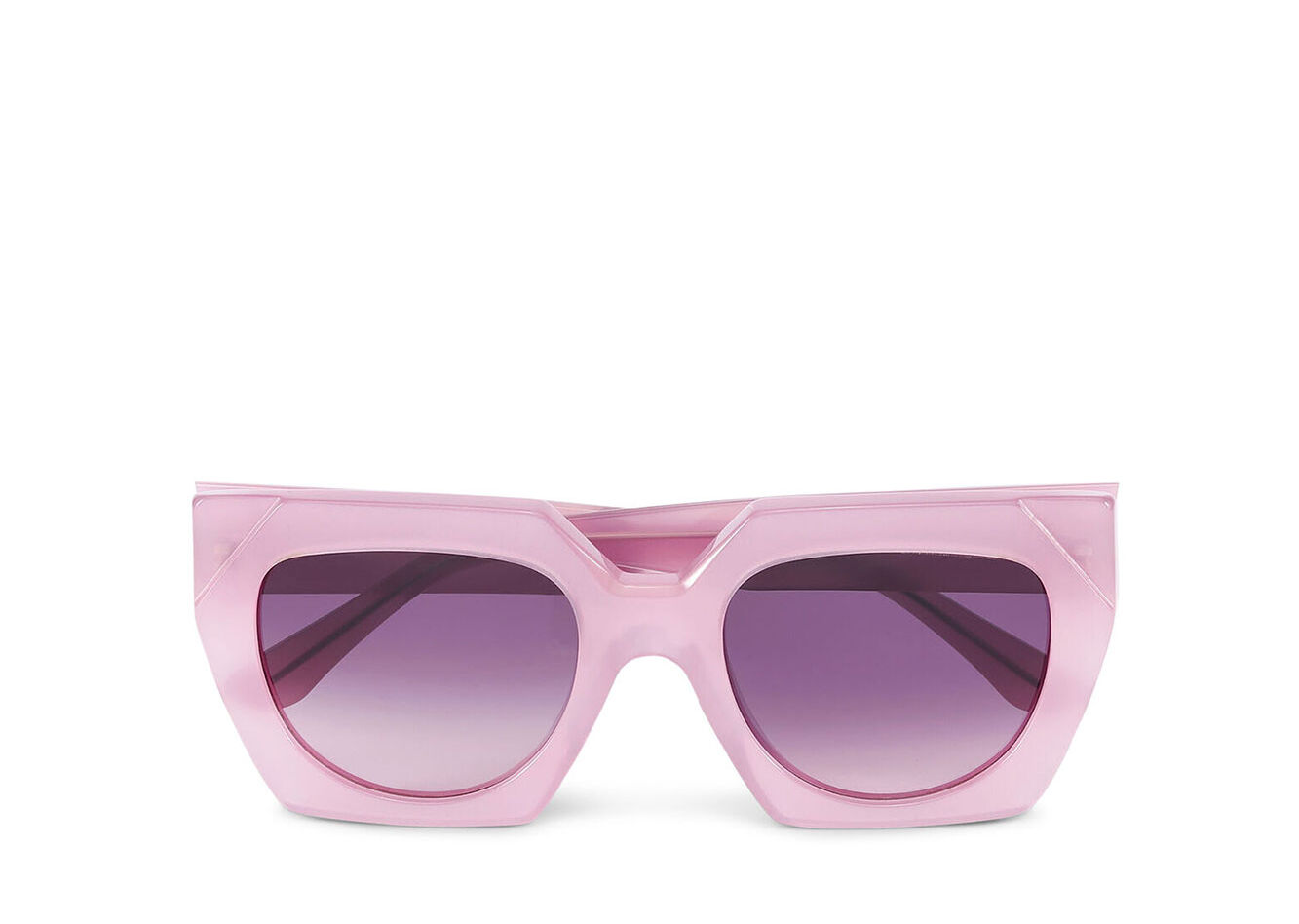 Oversized Sunglasses, Acetate, in colour Sweet Lilac - 1 - GANNI