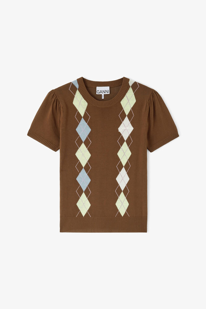 T-shirt in Argyle, Tiramisu