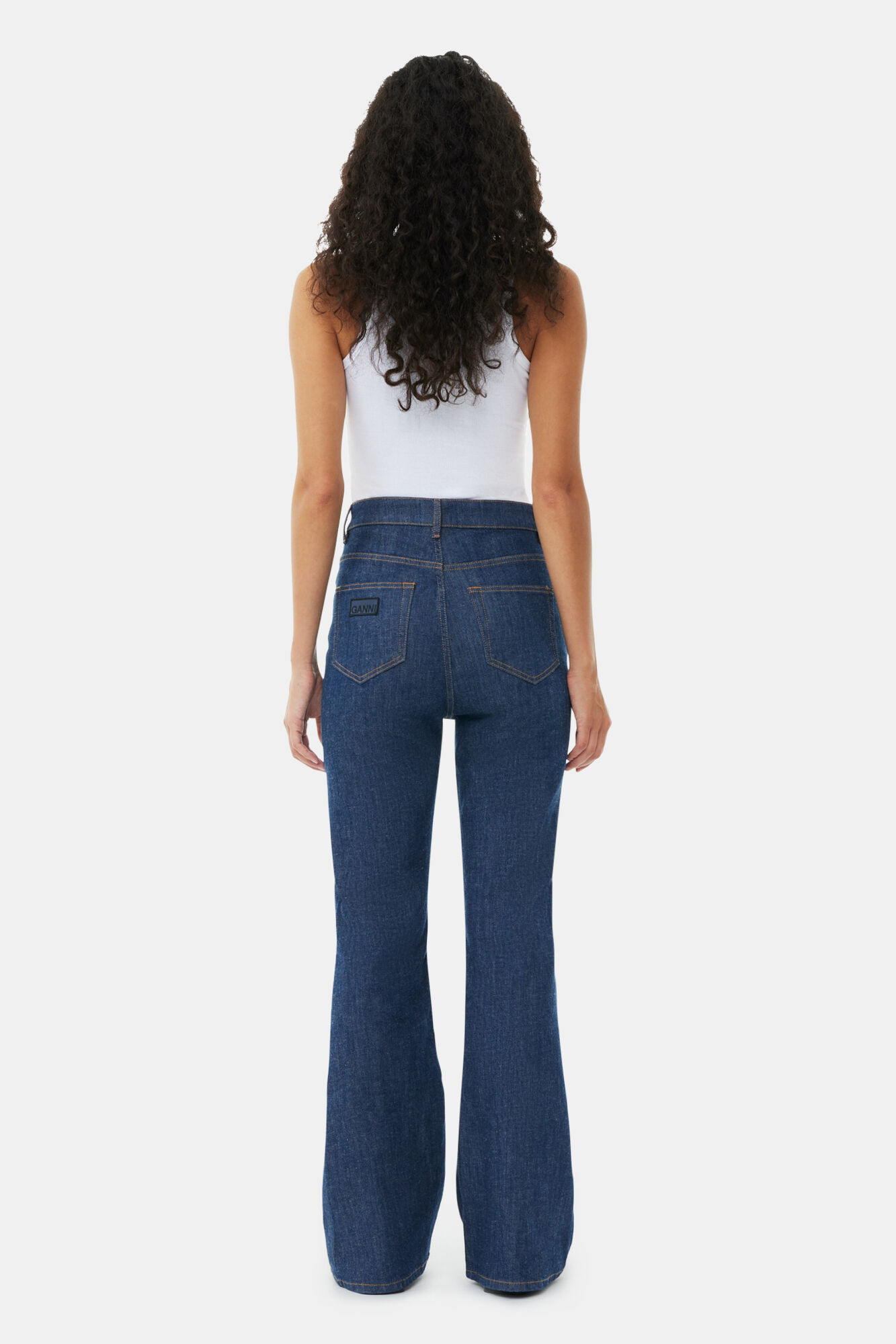 Rinse Stretch Iry Jeans, Cotton, in colour Rinse - 4 - GANNI