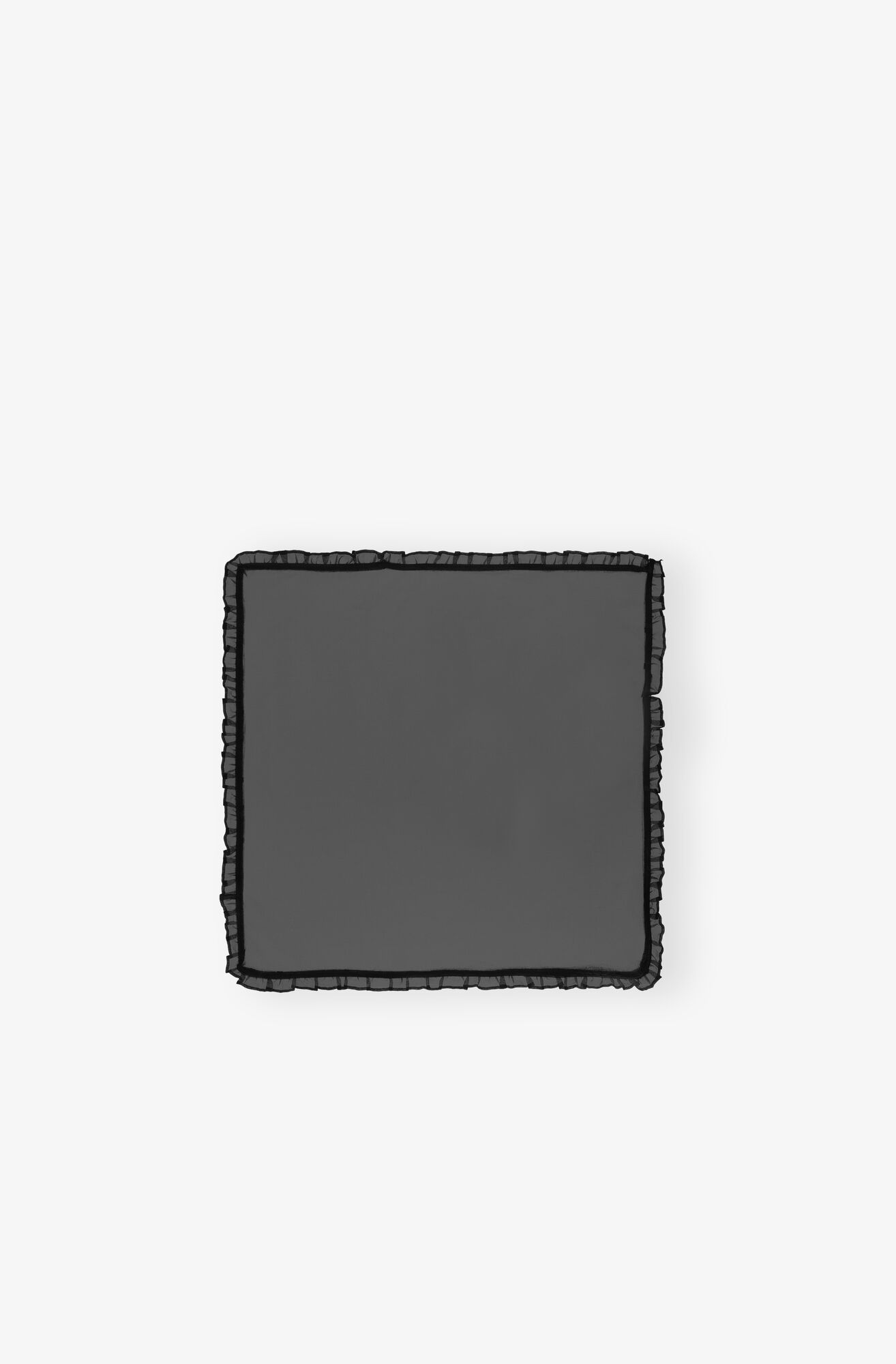 Black Technical Organza Frill Scarf, Recycled Polyester, in colour Black - 1 - GANNI