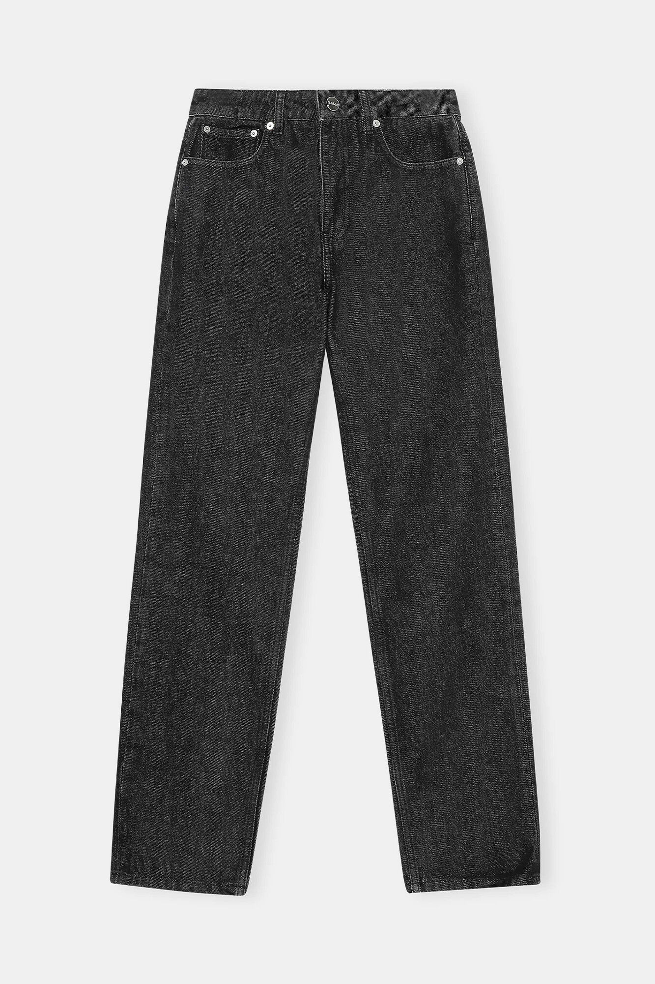 Swigy Jeans in Rigid Denim, Cotton, in colour Black/White Stone - 1 - GANNI