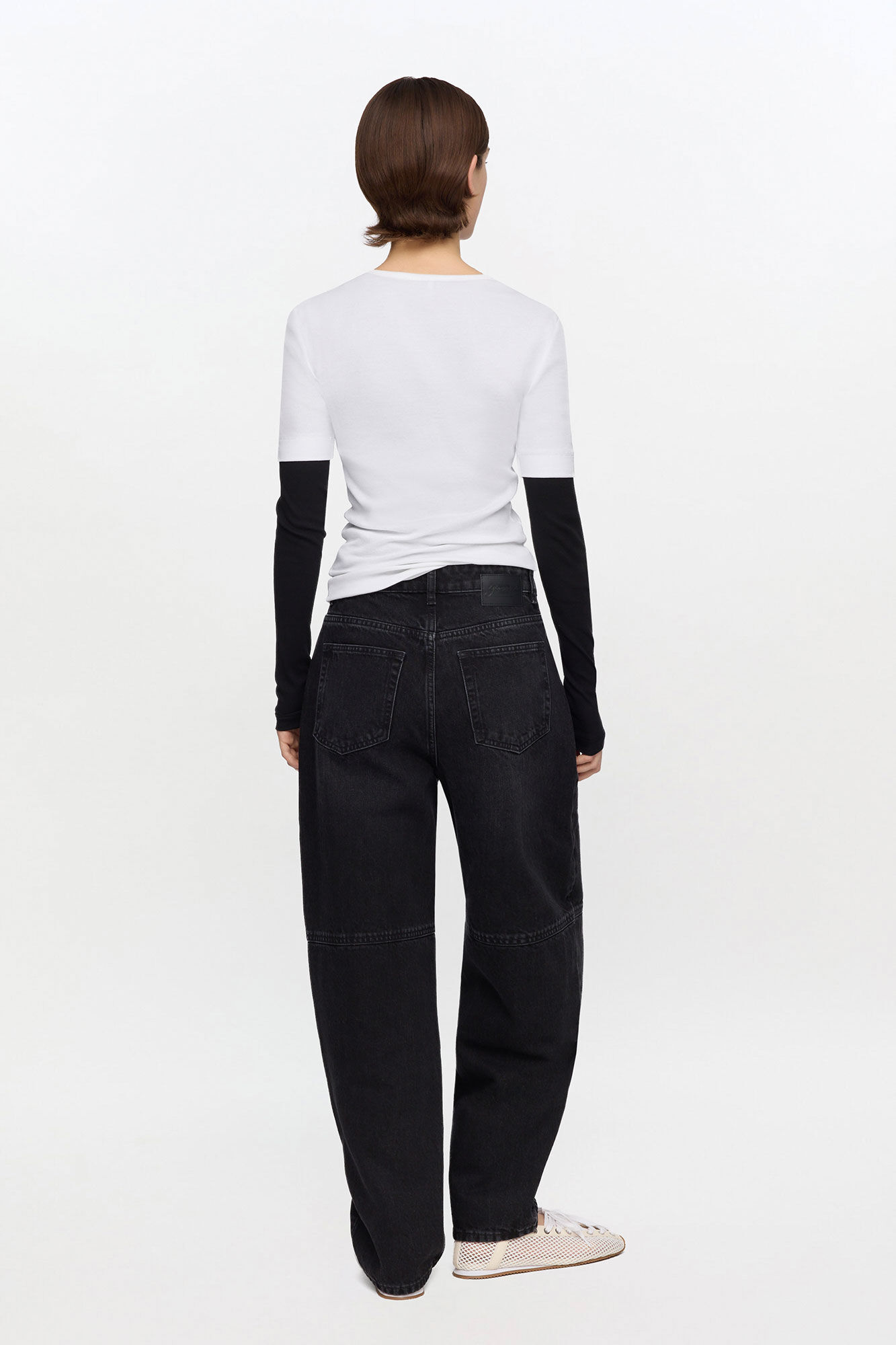 Pinke Stary-Jeans, Organic Cotton, in colour Black Washed - 2 - GANNI