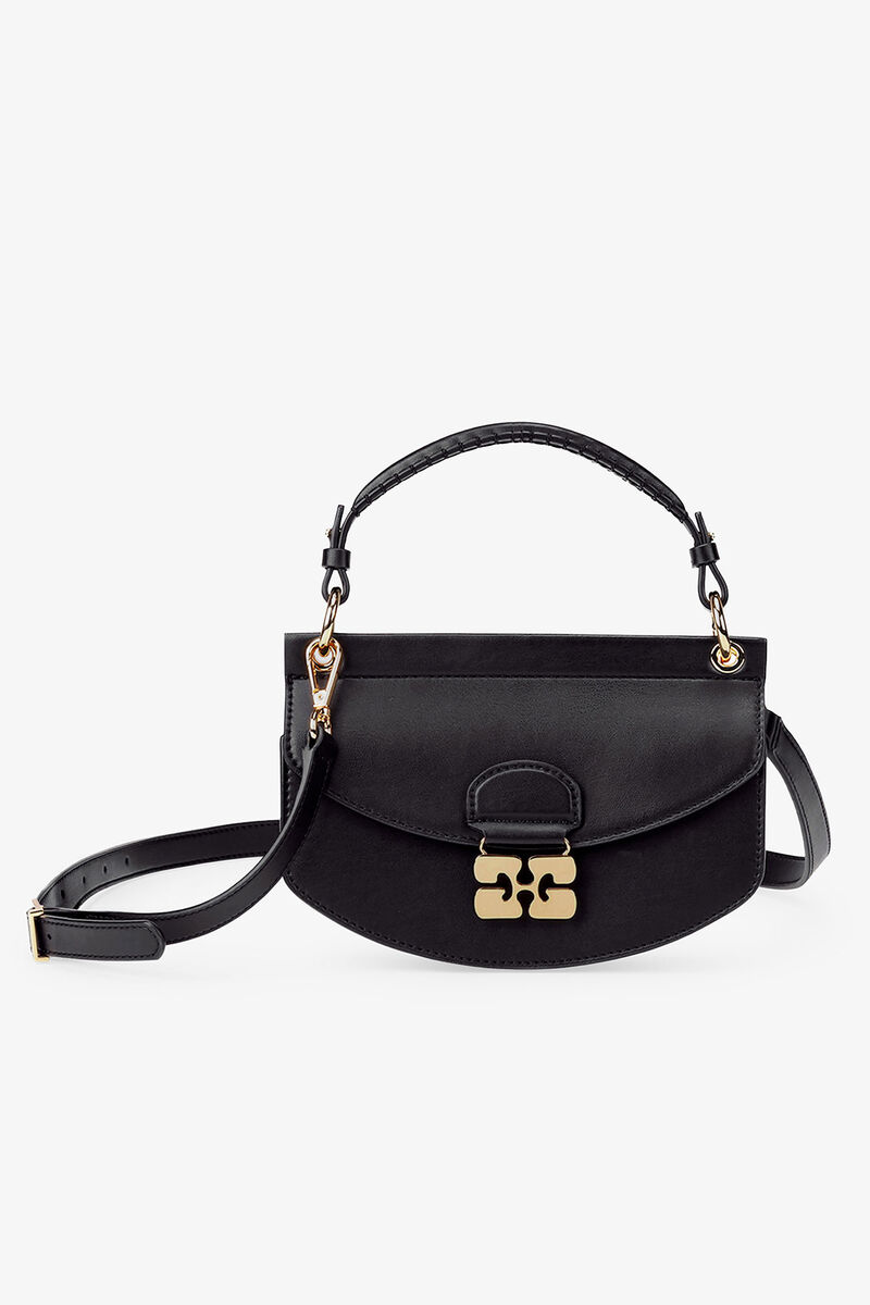 Black Mini Top Handle Apo-G Bag, Polyester, in colour Black - 1 - GANNI