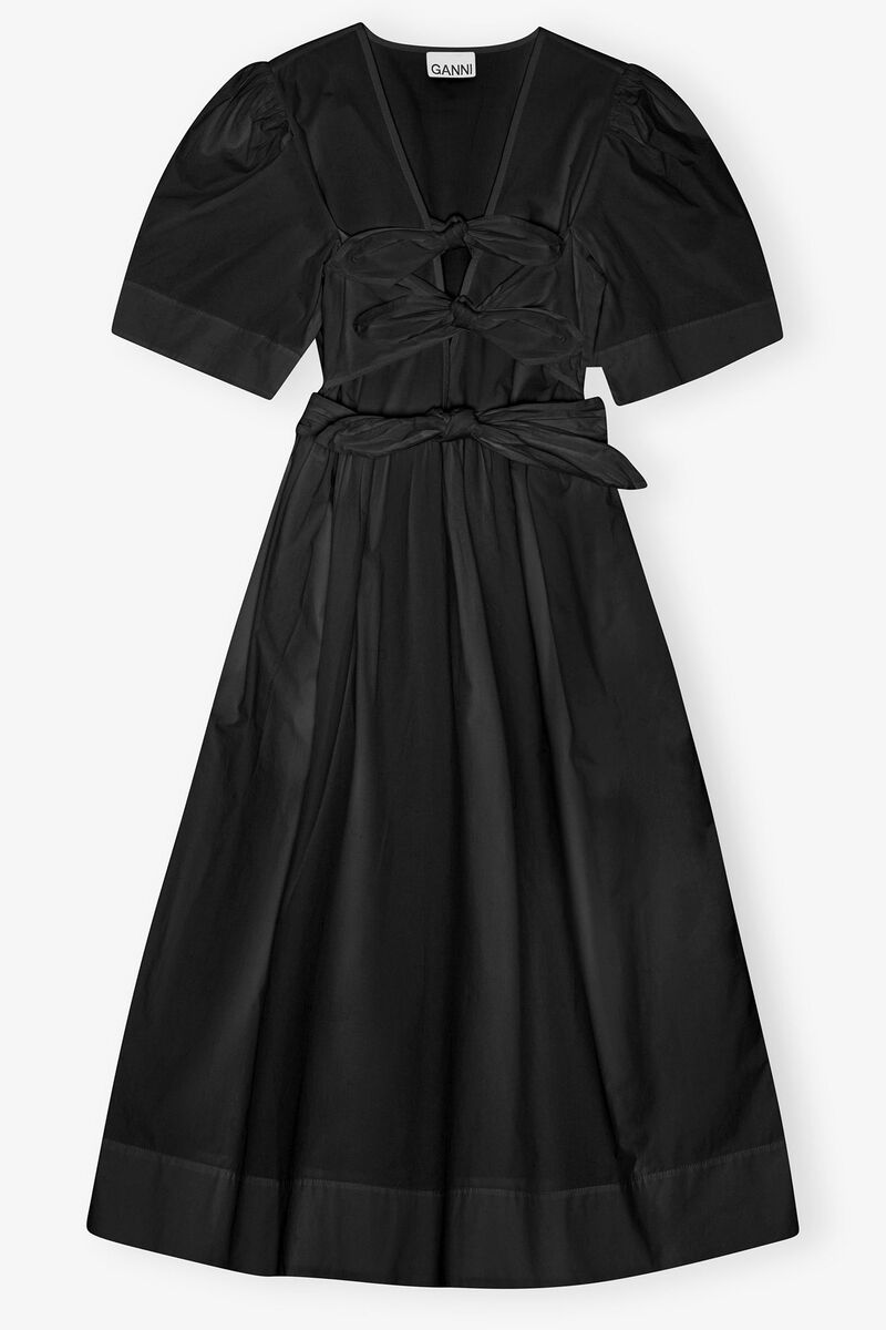 Robe en coton extensible noire, Elastane, in colour Black - 1 - GANNI
