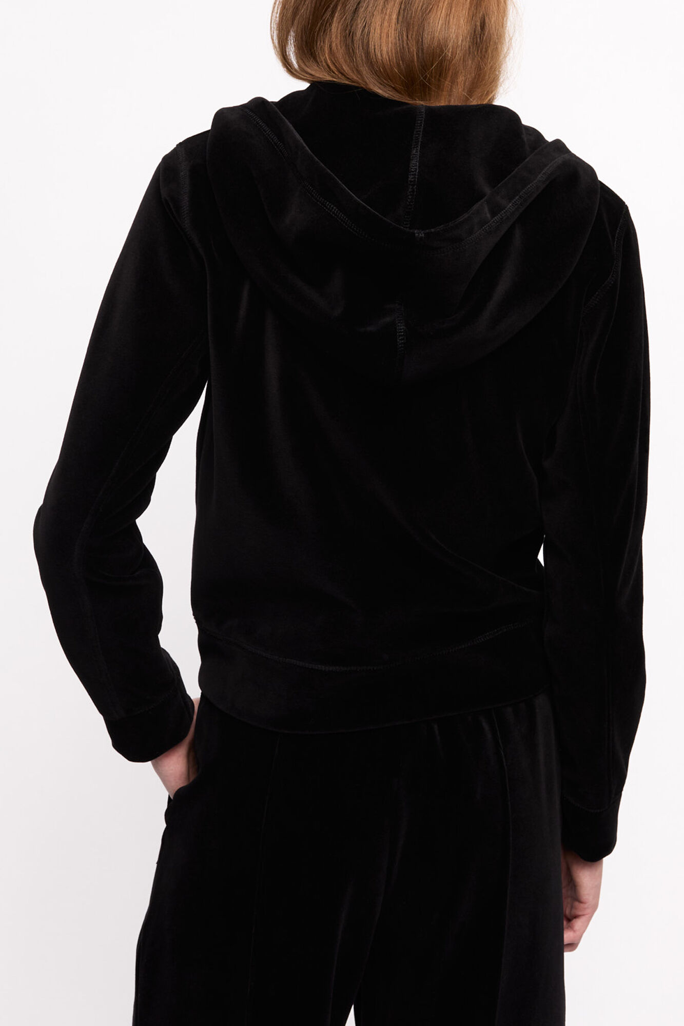 Heavy Velour Zip Hoodie, Organic Cotton, in colour Black - 1 - GANNI