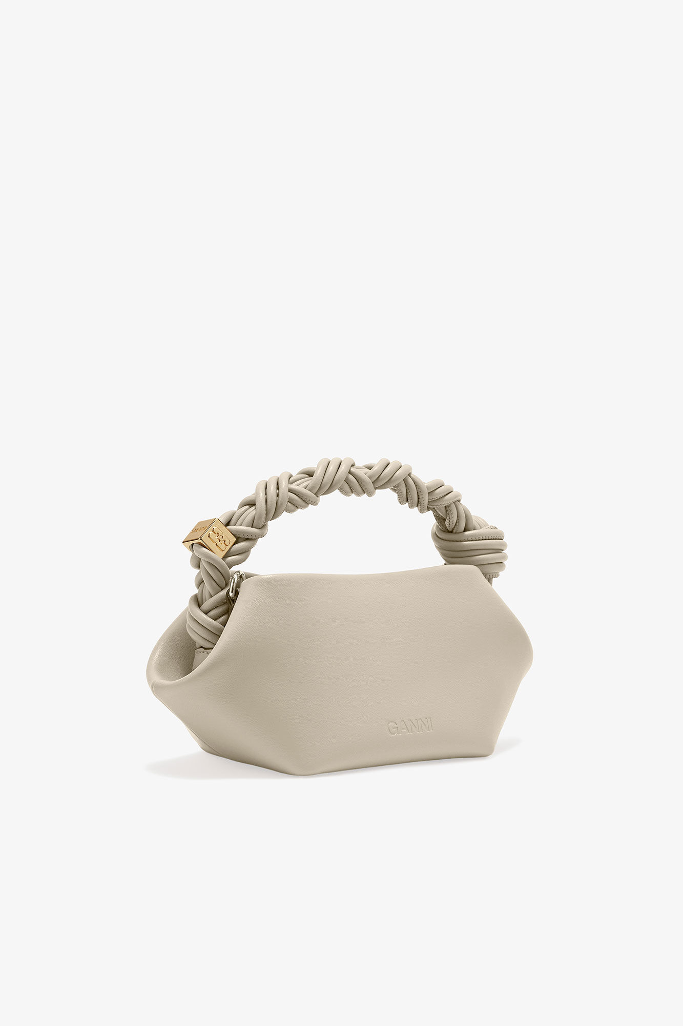 Lysegrå mini GANNI Bou taske, Polyester, in colour Oyster Gray - 2 - GANNI