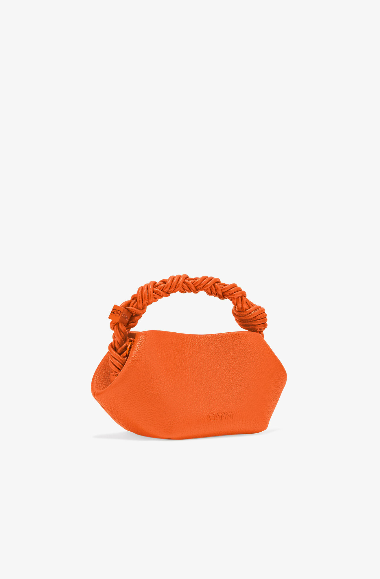 Orange Grained Mini GANNI Bou Bag, Polyurethane, in colour Russet Orange - 2 - GANNI