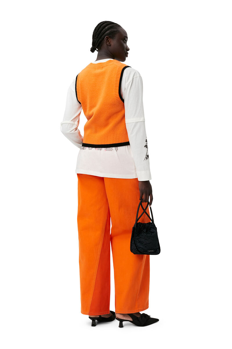 Überfärbte Jozey-Jeans, Cotton, in colour Orangeade - 5 - GANNI