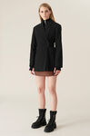 Melange Suiting Blazer, Polyester, in colour Black - 2 - GANNI