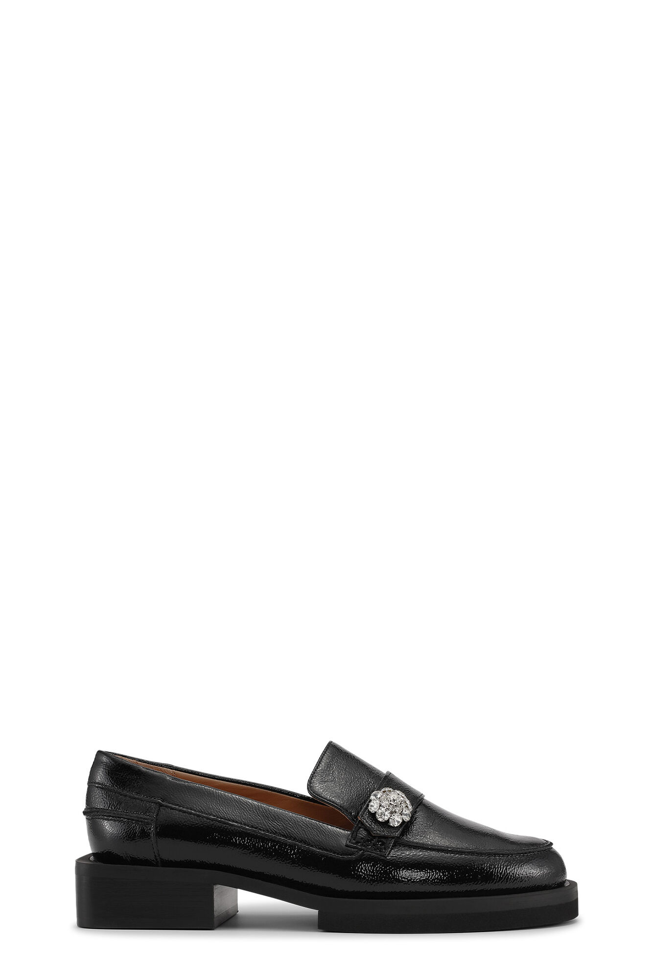 Jewel-Mokassins, Calf Leather, in colour Black - 1 - GANNI