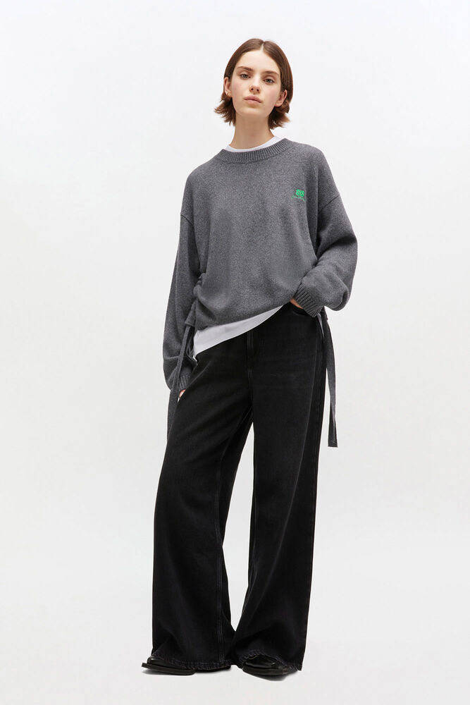 Grey Wool Mix Jumper, Charcoal Grey