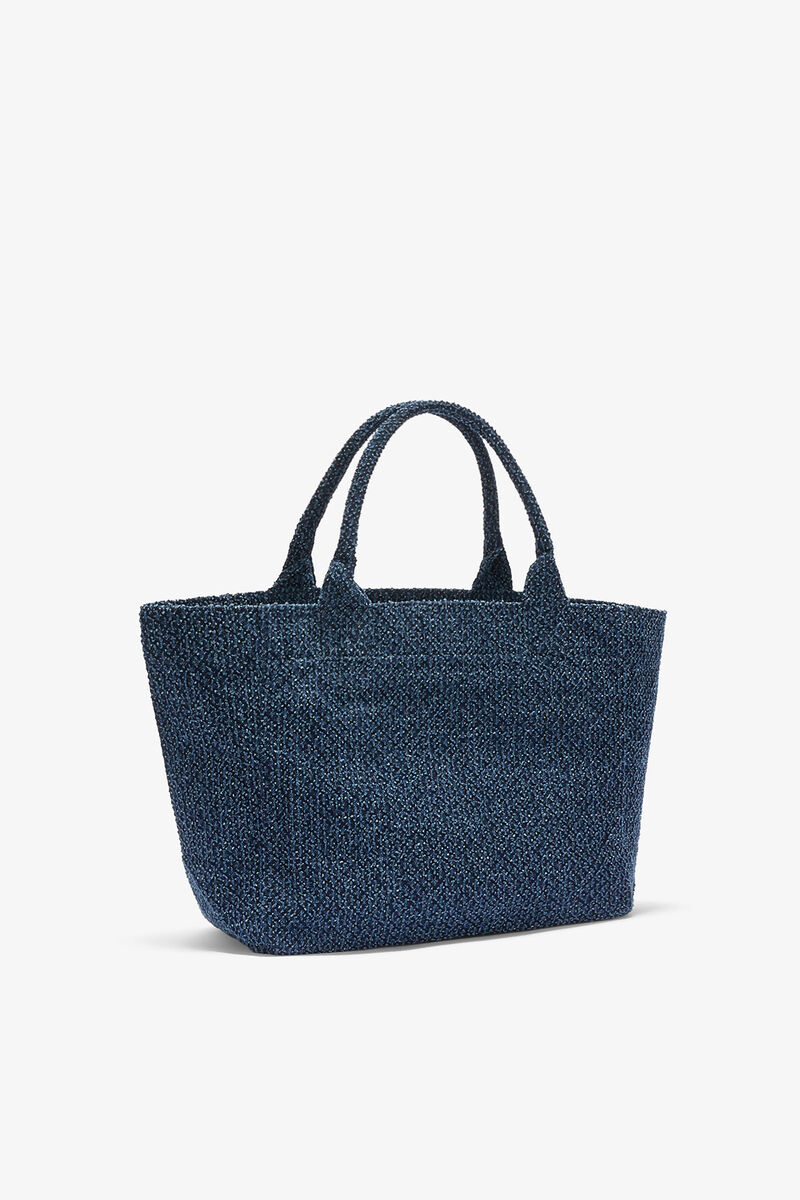 Fourre-tout moyen en denim ours, Organic Cotton, in colour Rinse - 2 - GANNI