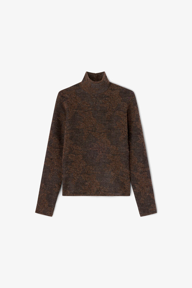 Sheer Turtleneck, Chocolate Plum