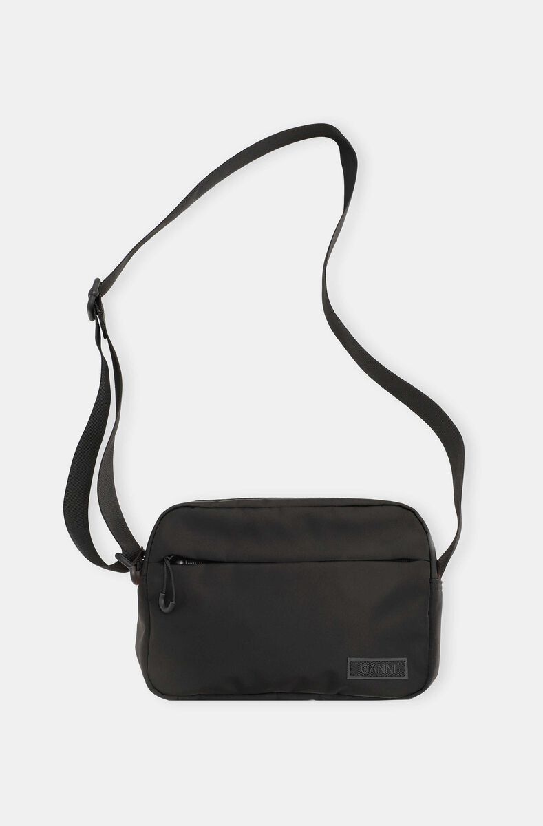 Tech Fabric Crossbody Tasche, Recycled Polyester, in colour Black - 1 - GANNI