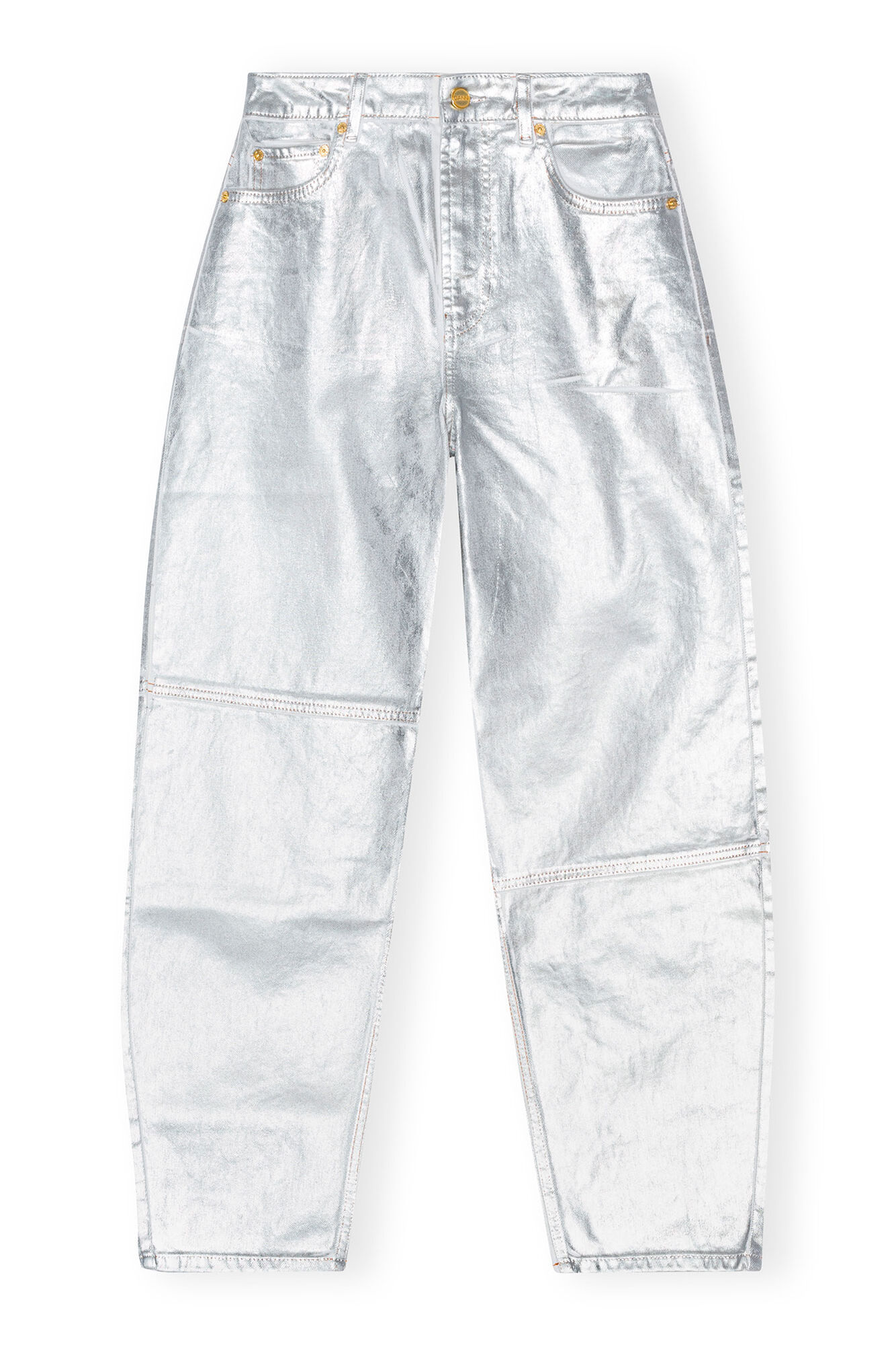 Jean Stary feuille d’argent, Cotton, in colour Bright White - 1 - GANNI