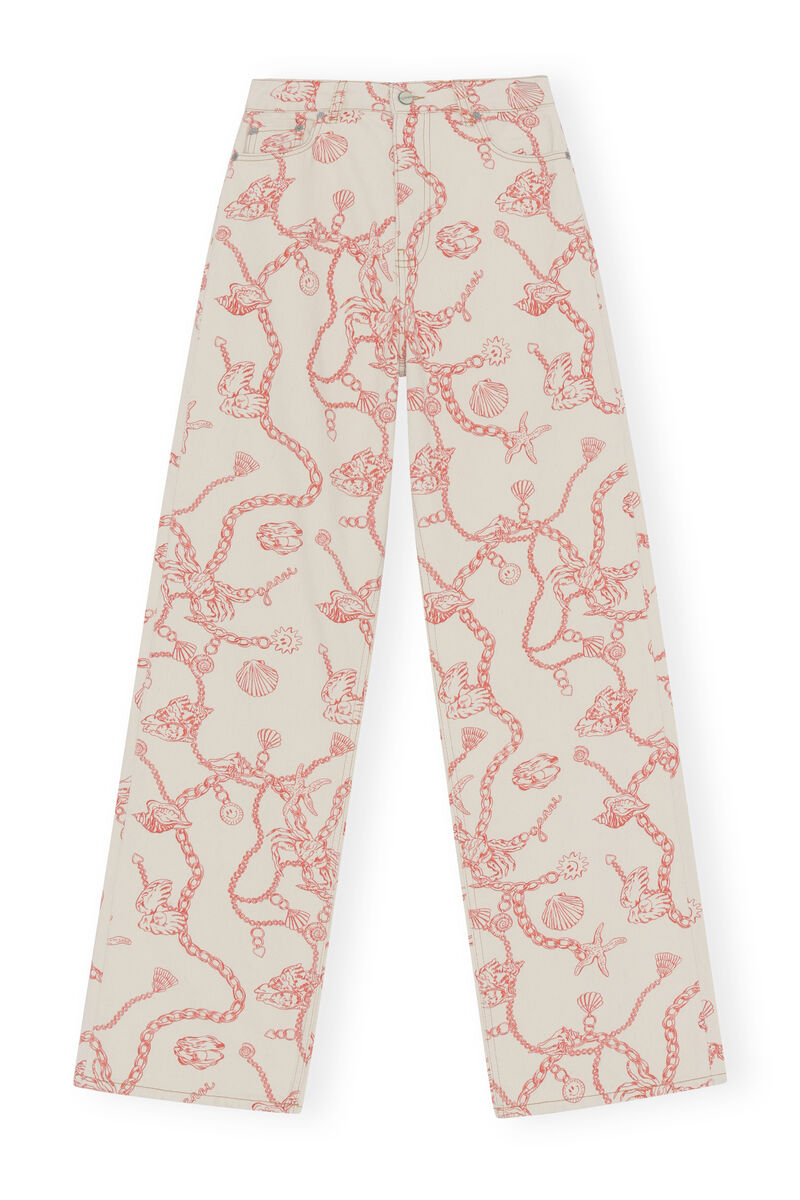 Magny Jeans, Cotton, in colour Egret - 1 - GANNI