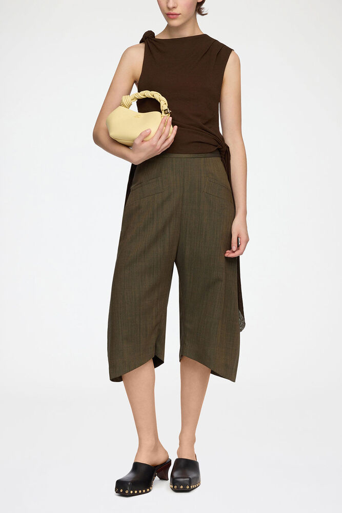 Capri Trousers in Brown Wool Melange, Canteen