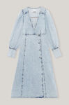 Denim Midi Dress, Cotton, in colour Tint Wash - 1 - GANNI