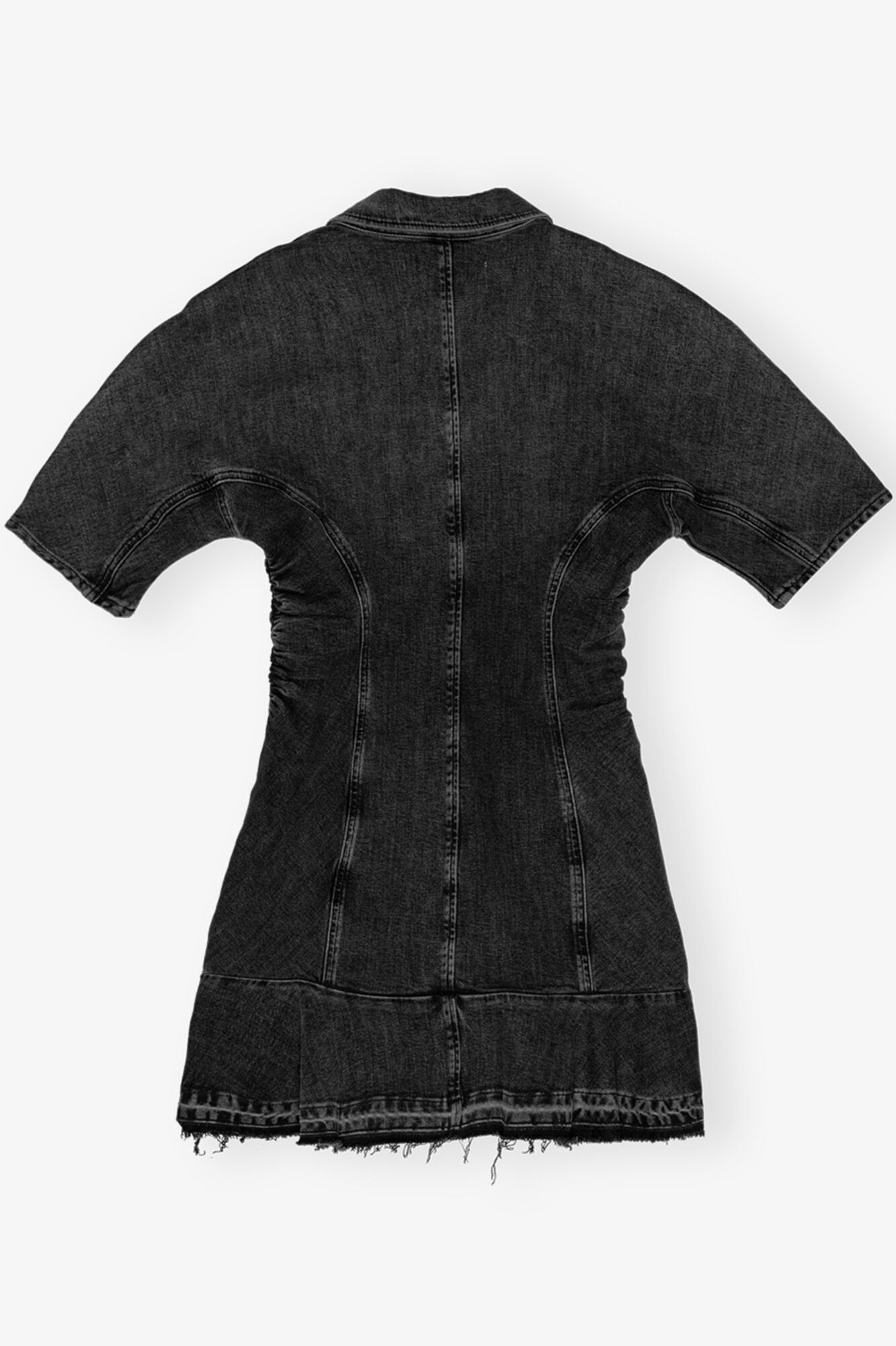Washed Black Denim Mini-kjole, Cotton, in colour Washed Black/Black - 2 - GANNI