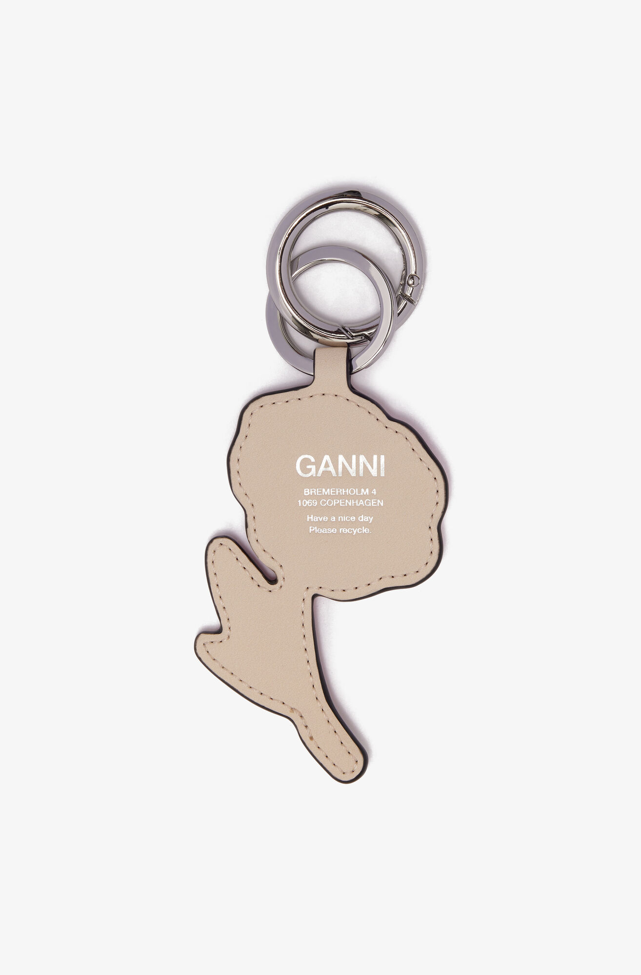 Rose Keyring, Polyester, in colour Egret - 2 - GANNI