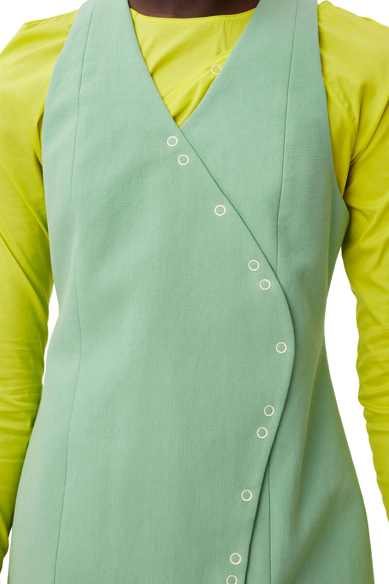 Suiting Mini Dress, Cotton, in colour Peapod - 10 - GANNI