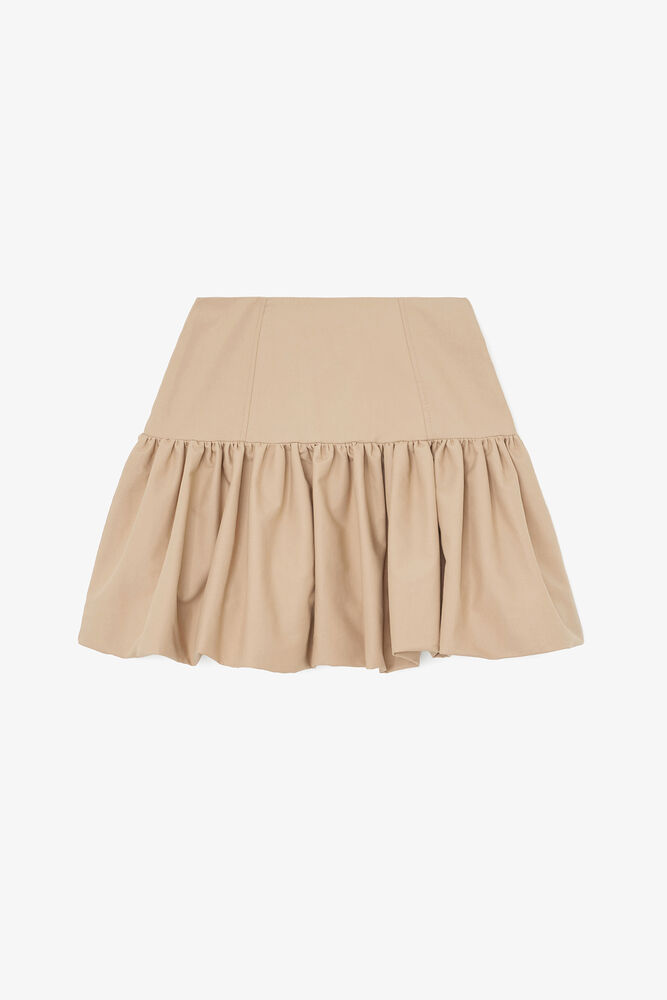 Skirt in Beige Cotton, Warm Sand