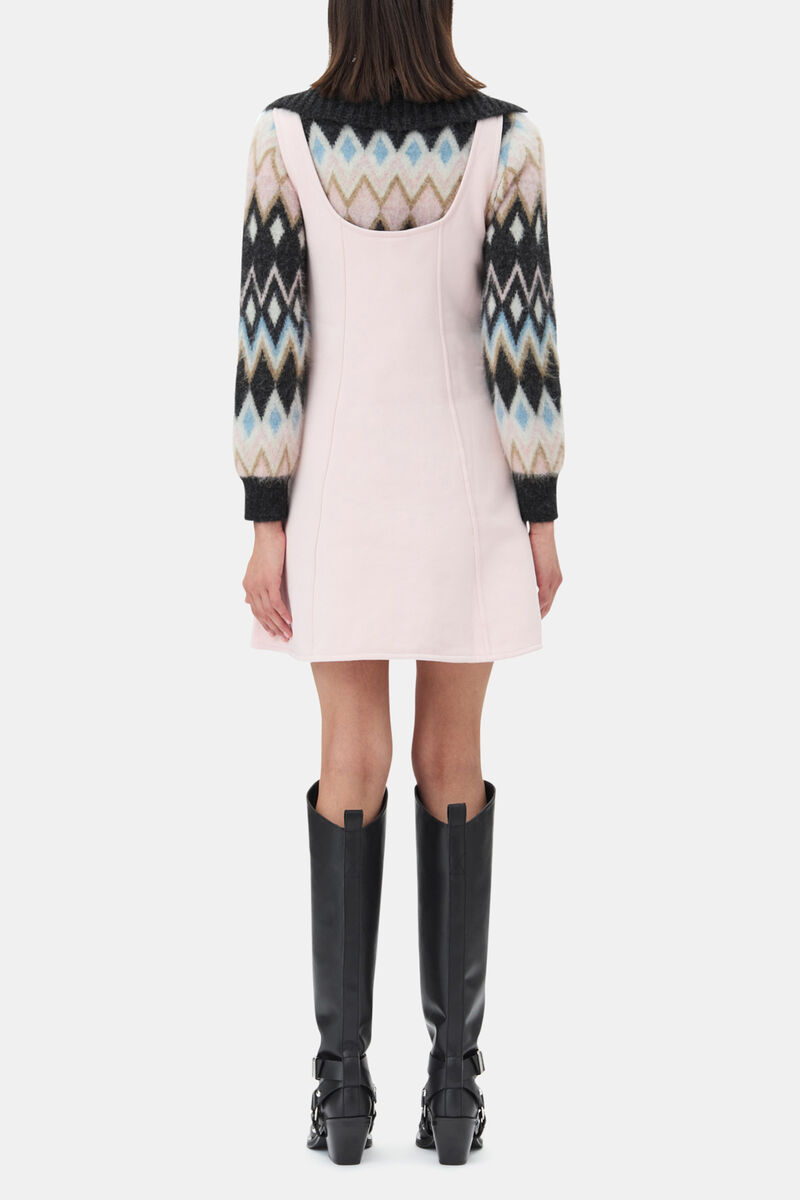 Pink Mini Dress, Organic Cotton, in colour Chalk Pink - 4 - GANNI