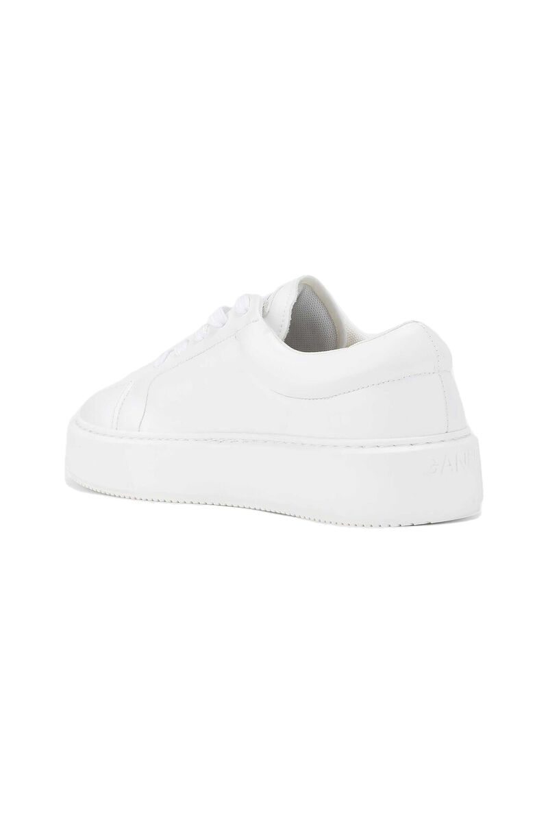 Sporty Sneakers, Vegan Leather, in colour Egret - 2 - GANNI