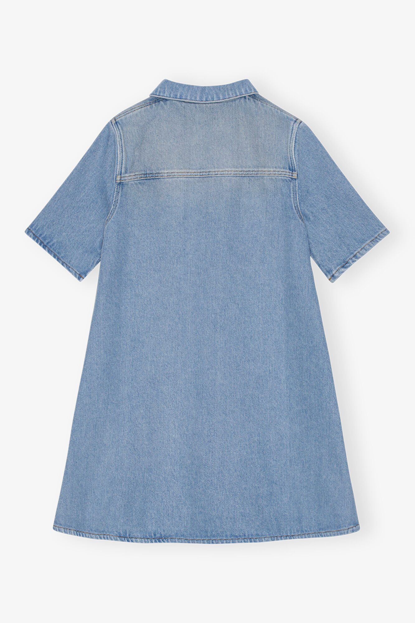 Light Blue Denim Mini Dress, Cotton, in colour Tint Wash - 2 - GANNI