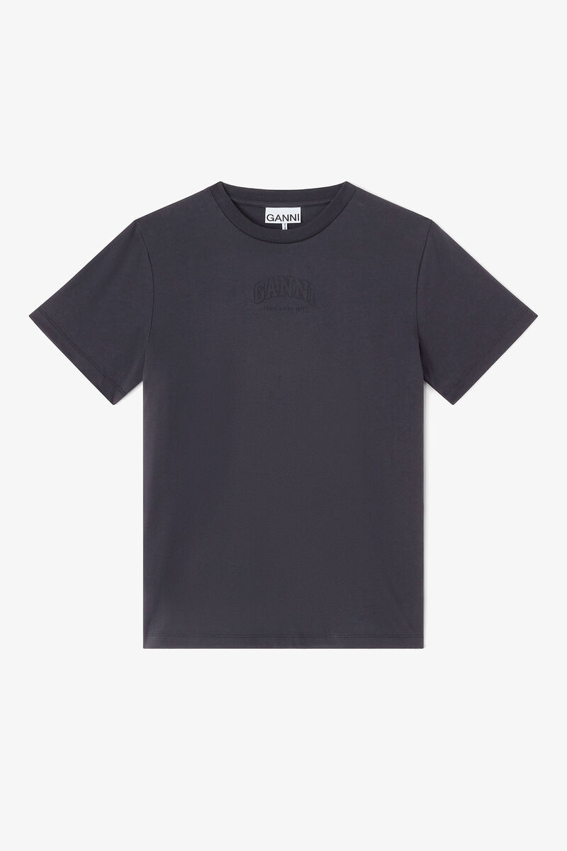 Essential Basic T-shirt, in colour Phantom - 1 - GANNI