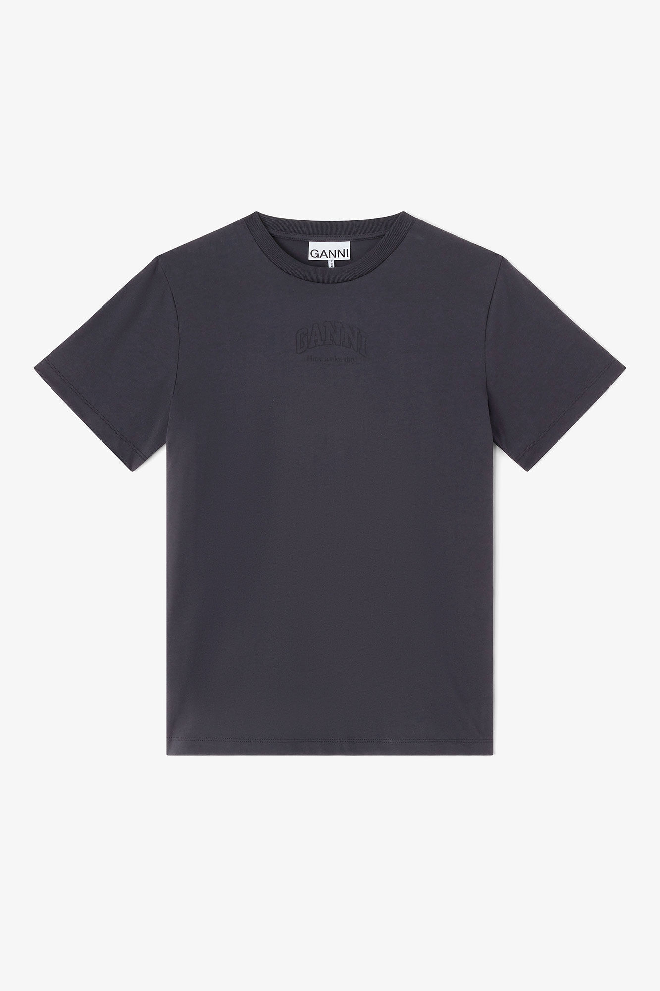 Essential Basic T-shirt, in colour Phantom - 1 - GANNI